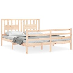 vidaXL gultas rāmis ar galvgali, 5FT, King size izmērs, masīvkoks цена и информация | Кровати | 220.lv