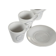 Набор чашек с блюдцами DKD Home Decor Металл Белый Керамика 90 ml цена и информация | Стаканы, фужеры, кувшины | 220.lv