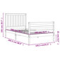 vidaXL gultas rāmis ar galvgali, 100x200 cm, masīvkoks цена и информация | Gultas | 220.lv