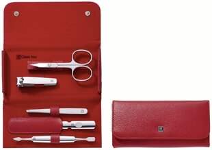 Manikīra komplekts ZWILLING Classic Inox Leather Case Red 5 daļas цена и информация | Средства для маникюра и педикюра | 220.lv