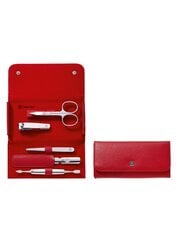 Manikīra komplekts ZWILLING Classic Inox Leather Case Red 5 daļas цена и информация | Средства для маникюра и педикюра | 220.lv