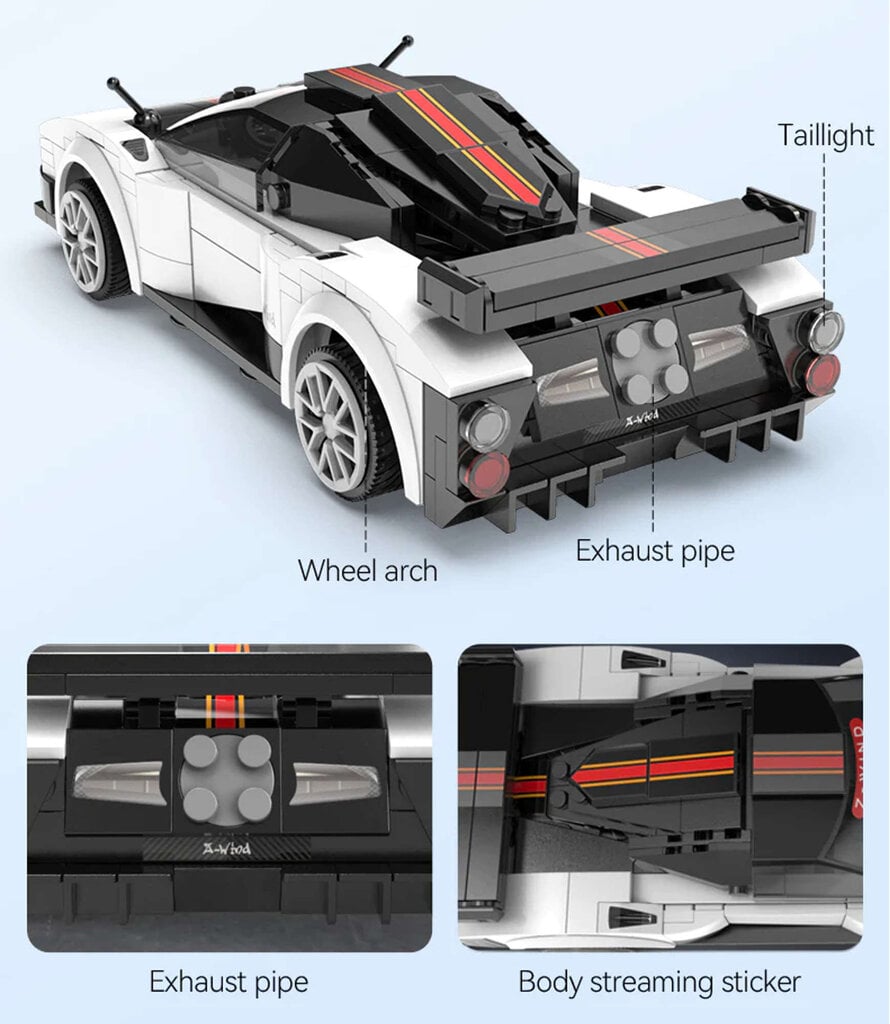 Konstruktors CaDA Z-Wind Tālvadības sporta auto 258 gab RC. cena un informācija | Konstruktori | 220.lv