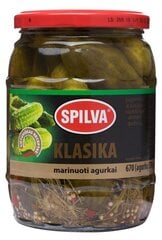 Spilva Pickles Cucumbers Classic 670 (370 г), 6 набор упаковки цена и информация | Консервы | 220.lv