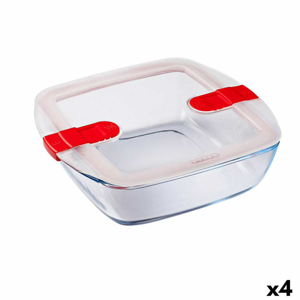 Hermētiska pusdienu kastīte Pyrex Cook & Heat, 25 x 22 x 7 cm, 2,2 L (4 gab.) цена и информация | Trauki pārtikas uzglabāšanai | 220.lv