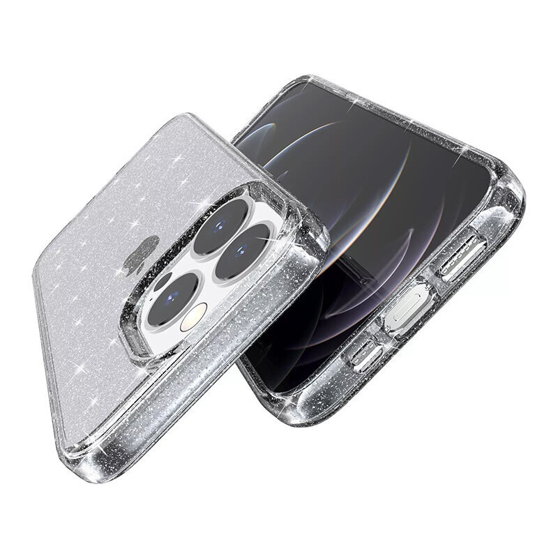 Crystal Glitter vāciņš - iPhone 12 Pro Max, caurspīdīgs цена и информация | Telefonu vāciņi, maciņi | 220.lv