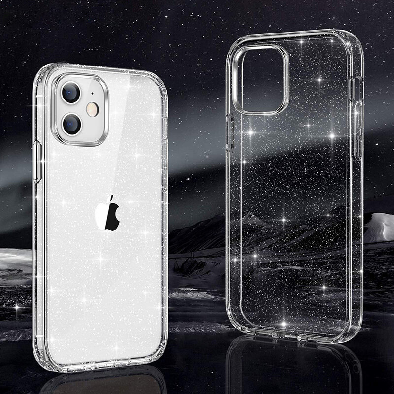 Crystal Glitter vāciņš - iPhone 14 Pro Max, caurspīdīgs цена и информация | Telefonu vāciņi, maciņi | 220.lv