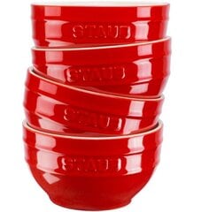 4 apaļu bļodu komplekts STAUB 40508-146-0 - sarkans, 14 cm cena un informācija | Trauki, šķīvji, pusdienu servīzes | 220.lv