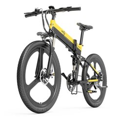 Elektriskais velosipēds BEZIOR X500 PRO, melns/dzeltens, 500W, 10.4Ah цена и информация | Электровелосипеды | 220.lv