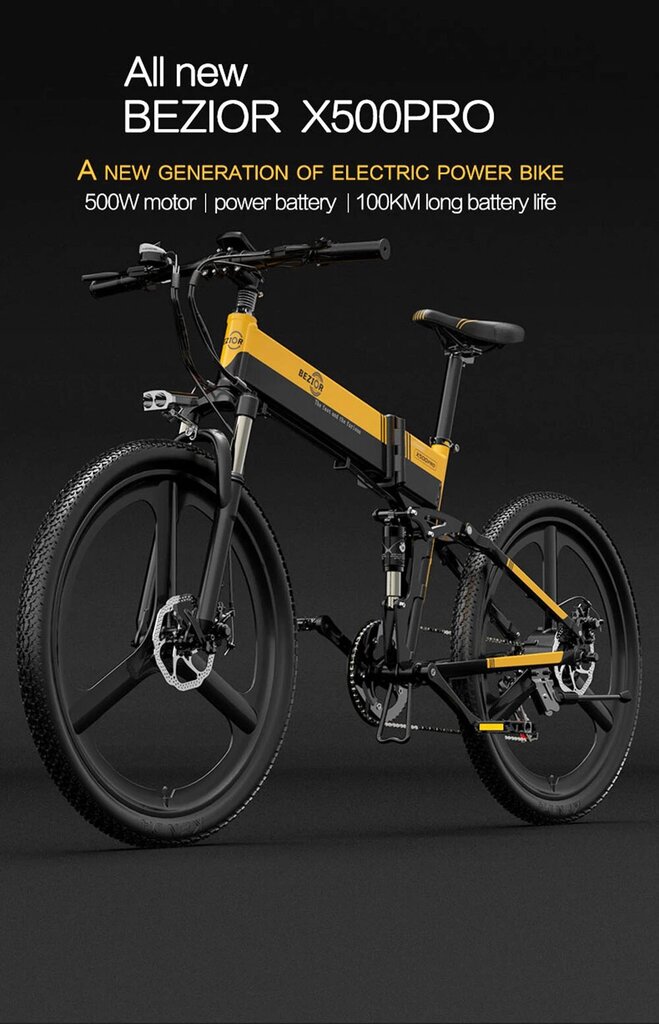 Elektriskais velosipēds BEZIOR X500 PRO, zaļš, 500W, 10.4Ah cena un informācija | Elektrovelosipēdi | 220.lv