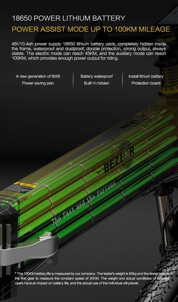 Elektriskais velosipēds BEZIOR X500 PRO, zaļš, 500W, 10.4Ah cena un informācija | Elektrovelosipēdi | 220.lv