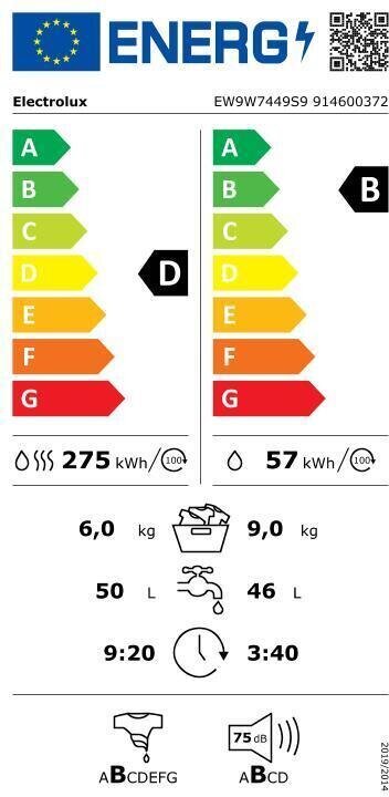 Electrolux EW9W7449S9 cena un informācija | Veļas mašīnas | 220.lv