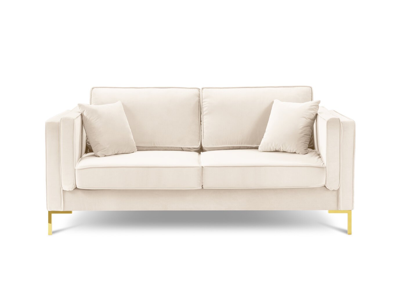 Divvietīgs dīvāns Luis 2, smilškrāsas/zeltainas krāsas cena un informācija | Dīvāni | 220.lv