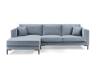 Stūra dīvāns Luis 5, gaiši zils/melns цена и информация | Диваны | 220.lv