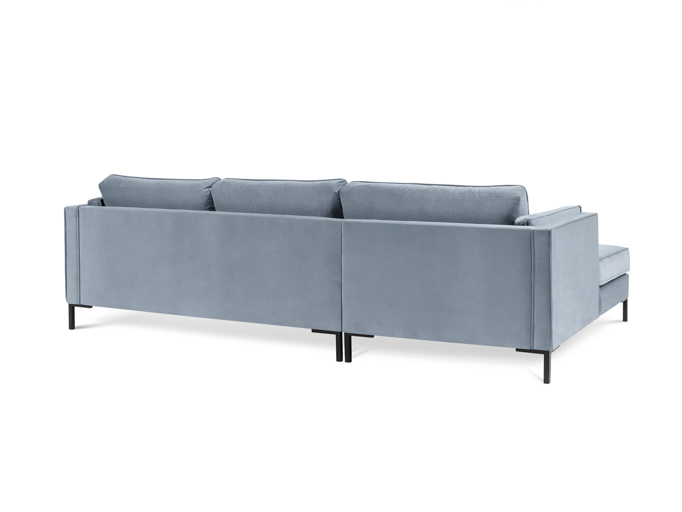 Stūra dīvāns Luis 5, gaiši zils/melns cena un informācija | Dīvāni | 220.lv