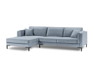 Stūra dīvāns Luis 5, gaiši zils/melns цена и информация | Диваны | 220.lv