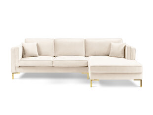 Labās puses stūra dīvāns Luis 5, smilškrāsas/zelta krāsas cena un informācija | Dīvāni | 220.lv