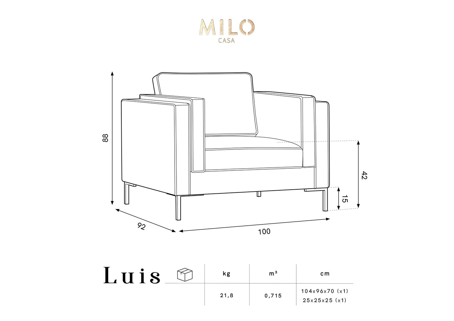 Krēsls Luis 1, zils/melns cena un informācija | Atpūtas krēsli | 220.lv