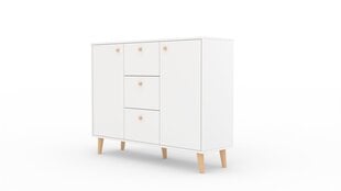 Kumode ADRK Furniture Besa 2D3S, balta/brūna cena un informācija | Kumodes | 220.lv