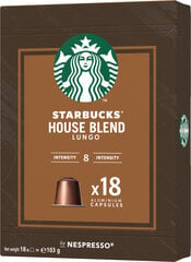 Starbucks Nespresso House Blend kafijas kapsulas, 18 gab. цена и информация | Кофе, какао | 220.lv