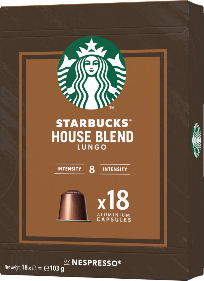 Starbucks Nespresso House Blend kafijas kapsulas, 18 gab. цена и информация | Kafija, kakao | 220.lv