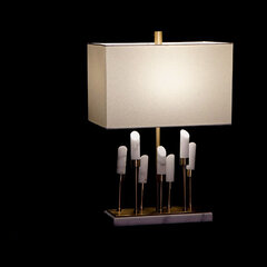 Настольная лампа DKD Home Decor Металл Мрамор 240 V Позолоченный 40 W (41 x 25 x 63 cm) цена и информация | Настольные лампы | 220.lv