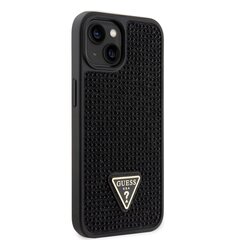 Guess Rhinestones Triangle Metal Logo Case for iPhone 14 Black cena un informācija | Telefonu vāciņi, maciņi | 220.lv