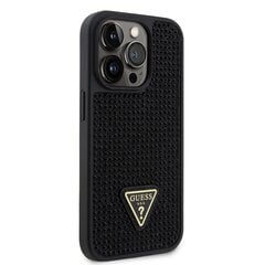 Guess Rhinestones Triangle Metal Logo Case for iPhone 14 Pro Black cena un informācija | Telefonu vāciņi, maciņi | 220.lv