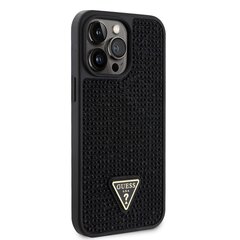 Guess Rhinestones Triangle Metal Logo Case for iPhone 14 Pro Max Black cena un informācija | Telefonu vāciņi, maciņi | 220.lv