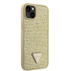 Guess Rhinestones Triangle Metal Logo Case for iPhone 14 Gold cena un informācija | Telefonu vāciņi, maciņi | 220.lv