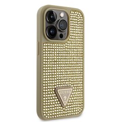 Guess Rhinestones Triangle Metal Logo Case for iPhone 14 Pro Gold цена и информация | Чехлы для телефонов | 220.lv