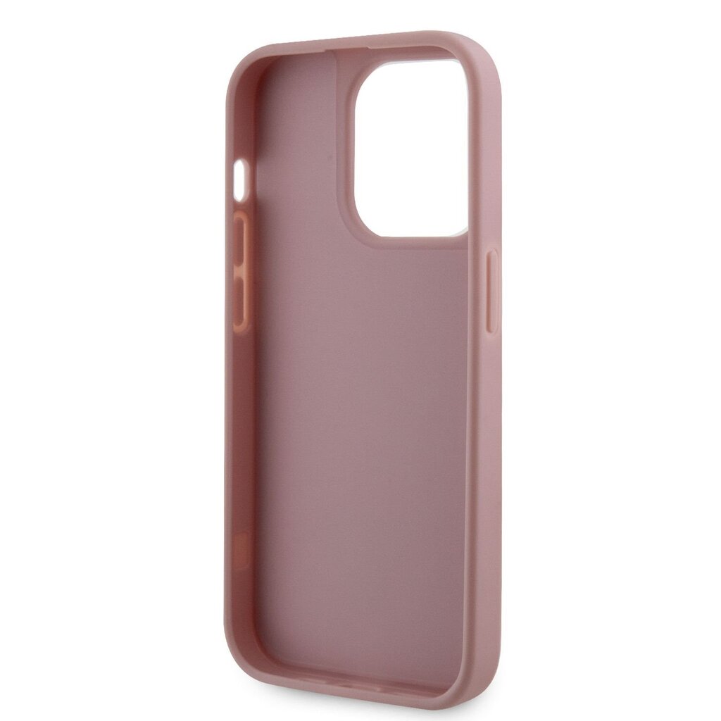 Guess Rhinestones Triangle Metal Logo Case for iPhone 14 Pro Pink цена и информация | Telefonu vāciņi, maciņi | 220.lv