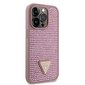 Guess Rhinestones Triangle Metal Logo Case for iPhone 14 Pro Pink цена и информация | Telefonu vāciņi, maciņi | 220.lv