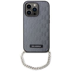 Karl Lagerfeld KLHCP14LSACKLHPG iPhone 14 Pro 6.1" srebrny|silver hardcase Saffiano Monogram Chain цена и информация | Чехлы для телефонов | 220.lv