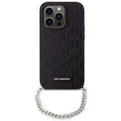 Karl Lagerfeld KLHCP14LSACKLHPK iPhone 14 Pro 6.1" czarny|black hardcase Saffiano Monogram Chain цена и информация | Чехлы для телефонов | 220.lv