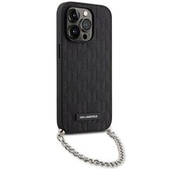 Karl Lagerfeld KLHCP14LSACKLHPK iPhone 14 Pro 6.1" czarny|black hardcase Saffiano Monogram Chain cena un informācija | Telefonu vāciņi, maciņi | 220.lv