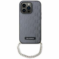 Karl Lagerfeld KLHCP14SSACKLHPG iPhone 14 6.1" srebrny|silver hardcase Saffiano Monogram Chain цена и информация | Чехлы для телефонов | 220.lv