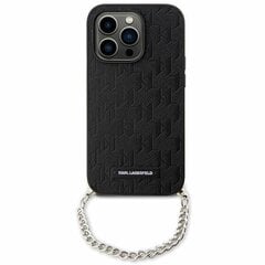 Karl Lagerfeld KLHCP14SSACKLHPK iPhone 14 6.1" czarny|black hardcase Saffiano Monogram Chain цена и информация | Чехлы для телефонов | 220.lv