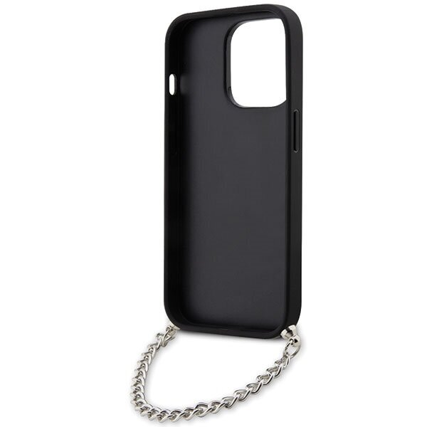 Karl Lagerfeld KLHCP14XSACKLHPG iPhone 14 Pro Max 6.7" srebrny|silver hardcase Saffiano Monogram Chain cena un informācija | Telefonu vāciņi, maciņi | 220.lv