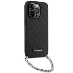 Karl Lagerfeld KLHCP14XSACKLHPK iPhone 14 Pro Max 6.7" czarny|black hardcase Saffiano Monogram Chain cena un informācija | Telefonu vāciņi, maciņi | 220.lv