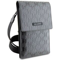 Karl Lagerfeld Torebka KLWBSAMSMG srebrny|silver Saffiano Mongram Plaque цена и информация | Чехлы для телефонов | 220.lv