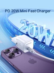 Lādētājs Joyroom JR-TCF02 Type-C PD20W + Lightning 1.0m balts цена и информация | Зарядные устройства для телефонов | 220.lv