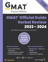 GMAT Official Guide Verbal Review 2023-2024: Book plus Online Question Bank cena un informācija | Sociālo zinātņu grāmatas | 220.lv