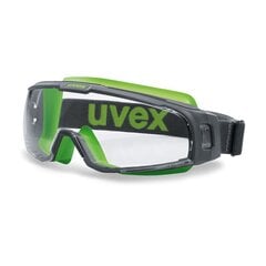 Защитные очки с идеальной посадкой Uvex U-sonic, прозрачные линзы, покрытие supravision Extreme (защита от царапин, защита от запотевания), цвет серый/салатовый. цена и информация | Защита лица и головы | 220.lv