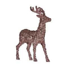 Dekors Vidējs Ziemeļbrieži Rozā Bronza (15 x 45 x 30 cm) cena un informācija | Ziemassvētku dekorācijas | 220.lv