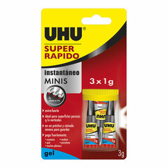 Мгновенный клей UHU 36527 Minis 3 штук (1 g) цена и информация | Клей | 220.lv