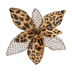 Dekoratīvs Zieds Leoparda 24 cm Ziemassvētki Brūns cena un informācija | Ziemassvētku dekorācijas | 220.lv