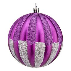 Eglītes rotājumi Ø 10 cm 6 gb. Sudrabains Violets PVC cena un informācija | Ziemassvētku dekorācijas | 220.lv