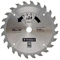 Пильный диск Tivoly 160x20x2,45/1,5мм, z20, 15°, (переходник 16мм), по дереву цена и информация | Механические инструменты | 220.lv