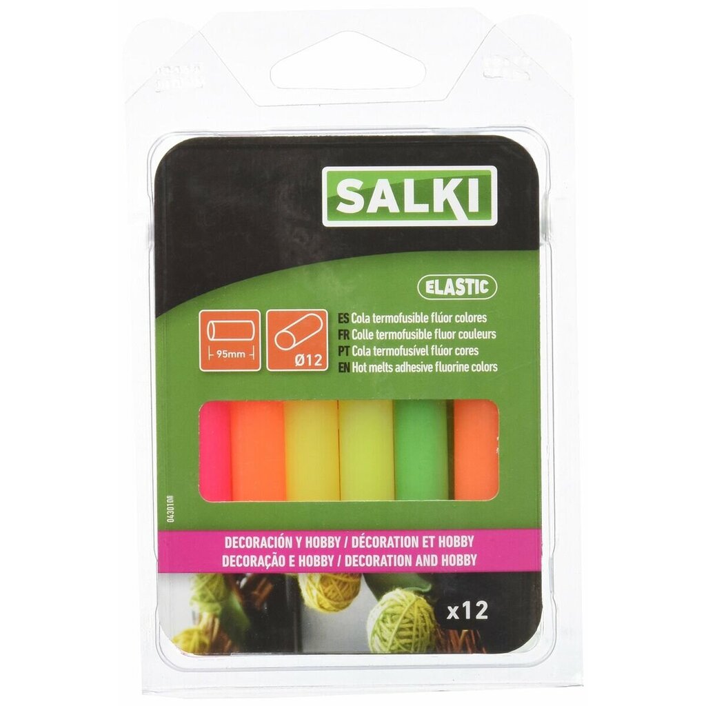 Karstās līmes nūjiņas Salki 430108 Daudzkrāsains Dekors Fluors Ø 12 x 95 mm 125 g (12 gb.) cena un informācija | Rokas instrumenti | 220.lv