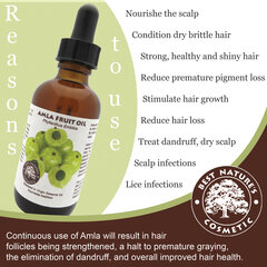 Ajūrvēdas matu eļļa Amla, Best Natures Cosmetic, 60 ml cena un informācija | Best Natures Cosmetic Smaržas, kosmētika | 220.lv